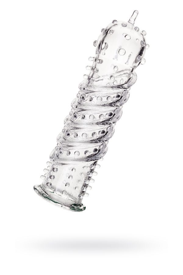 Tırtıklı Noktalı Şeffaf 15.3cm Penis Kılıfı