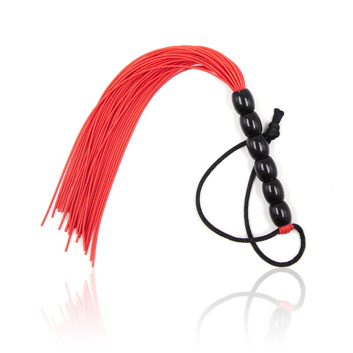 Tüylü Silikon 23cm Mini Kırbaç - Kırmızı