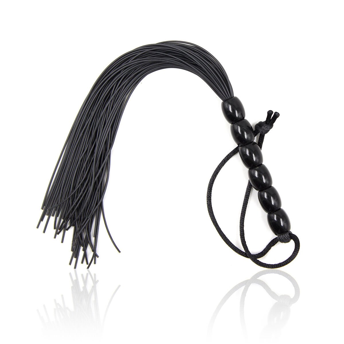 Tüylü Silikon 23cm Mini Kırbaç - Siyah